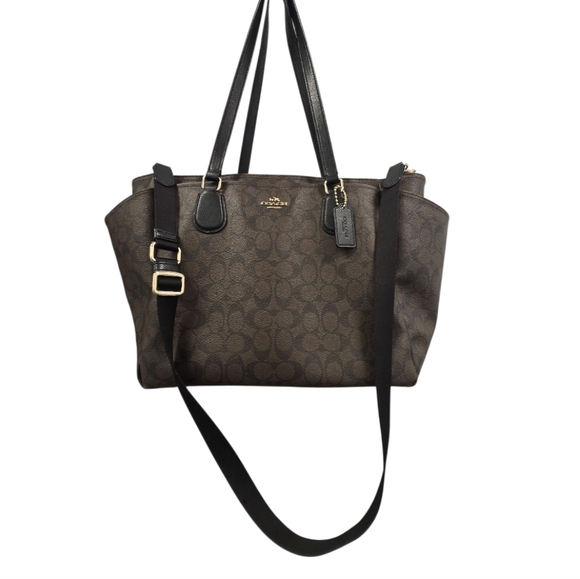 Coach Baby Bag in Signature Canvas Light Gold Brown Black - Picture 1 of 16